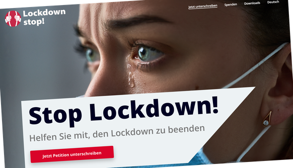 Screenshot: lockdown-stop.ch, 10. Februar 2021