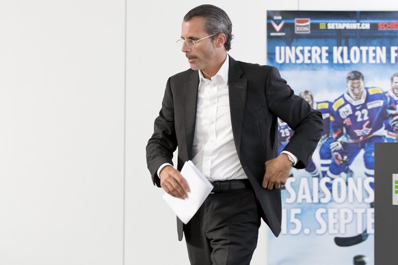 Kloten Flyers Investor Philippe Gaydoul anlaesslich der Generalversammlung der Kloten Flyers am Montag, 20. August 2012 in Kloten. (KEYSTONE/Alessandro Della Bella)
