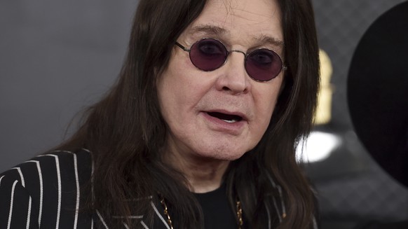 FILE - Ozzy Osbourne arrives at the 62nd annual Grammy Awards at the Staples Center on Jan. 26, 2020, in Los Angeles. Osbourne announced the cancellation of his 2023 tour dates in the UK and continent ...