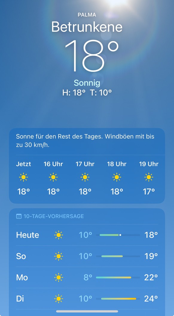 Palme de Mallorca: hier ist der Ort „Betrunkene“