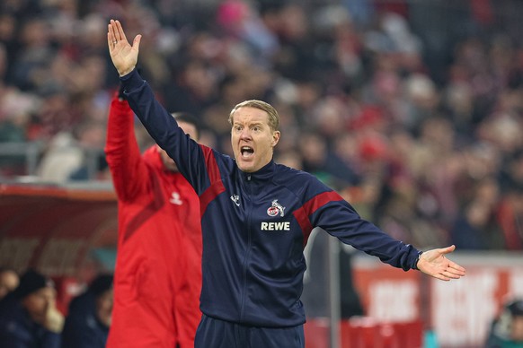 Trainer Timo Schultz 1. FC Koeln gestikuliert, Gestik, 1. Bundesliga, 1. FC Koeln vs 1. FC Heidenheim, RheinEnergieSTADION, 13.01.2024, Koeln, Deutschland. *** Coach Timo Schultz 1 FC Koeln gestures,  ...