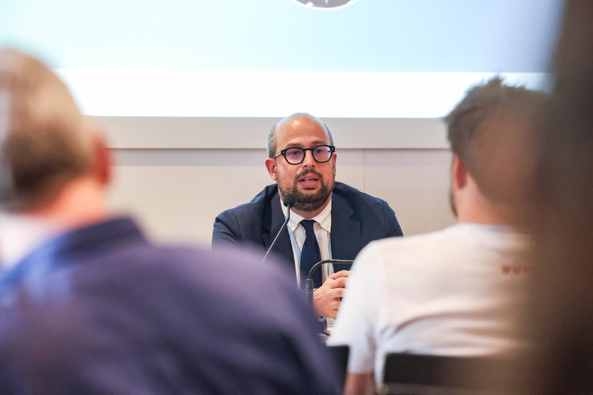 June 18, 2025, Bonn, Germany, Germany: BENOIT FARACO, Climate Ambassador, France speaks of growing concerns during a meeting on media disinformation titled Promoting Information Integrity on Climate C ...