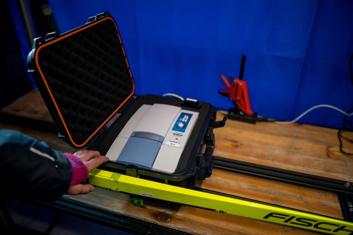 OESTERSUND, SWEDEN - NOVEMBER 24: Feature of the Fluor Test Station during the Training Women and Men at the BMW IBU World Cup Biathlon Oestersund on November 24, 2023 in Oestersund, Sweden. (Photo by ...
