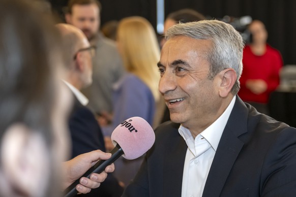 Kandidat Mustafa Atici (SP) bei einem Interview im Wahlforum fuer die Ersatzwahl eines Mitglieds des Regierungsrates und die Ersatzwahl des Regierungspraesidiums in Basel, am 3. M