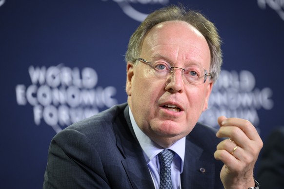 Andre Kudelski, president and CEO of Kudelski Group adresses a panel session in the Congress Hall during the 51st annual meeting of the World Economic Forum, WEF, in Davos, Switzerland, on Monday, May ...