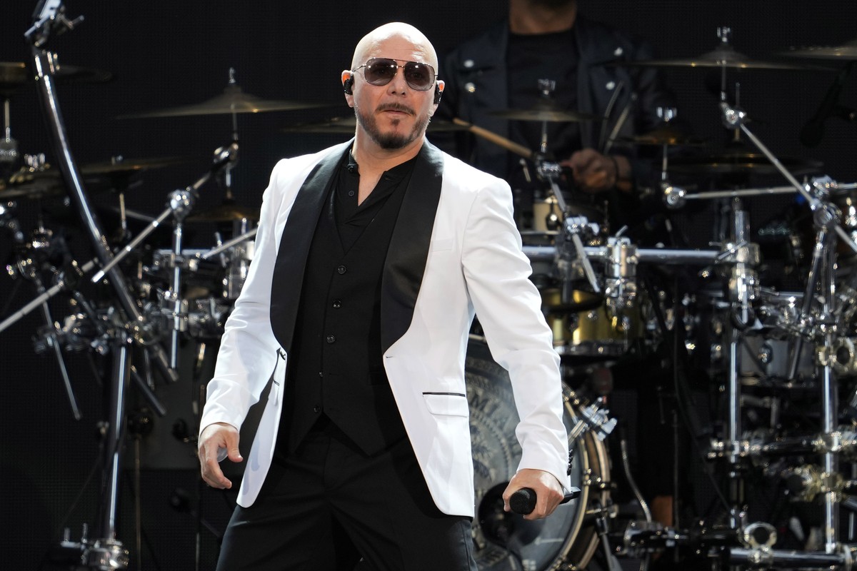 Pitbull performs at MetLife Stadium on Friday, May 16, 2025, in East Rutherford, N.J. (Photo by Charles Sykes/Invision/AP)
Pitbull