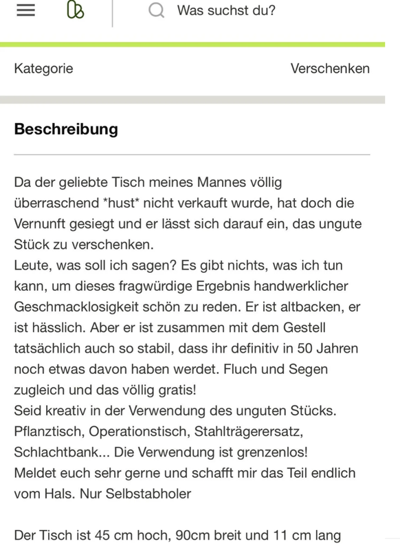 Lustige Kleinanzeigen