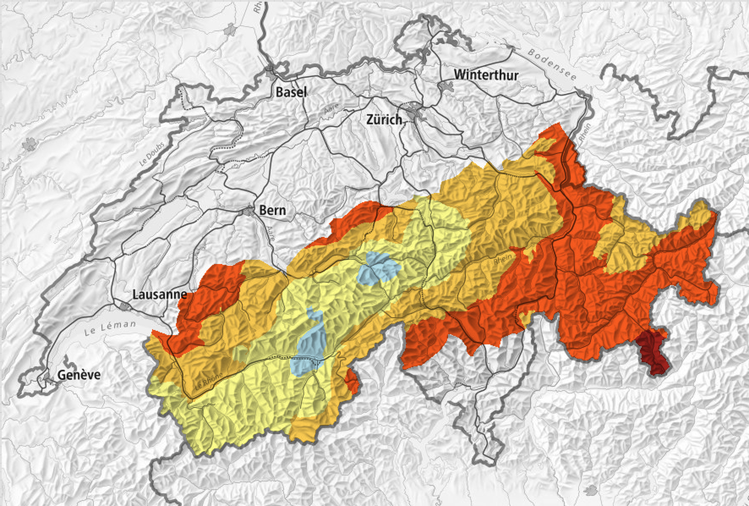 Die aktuelle Schneesituation in den Alpen.