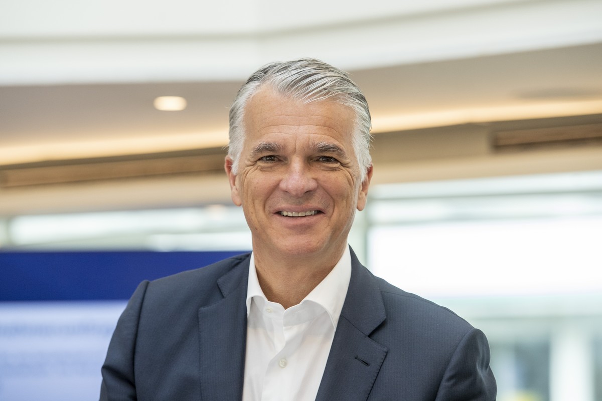 Der CEO der UBS, Sergio Ermotti anlaesslich des Swiss Media Forum vom Freitag, 12. Mai 2023 im KKL in Luzern. (KEYSTONE/Urs Flueeler)