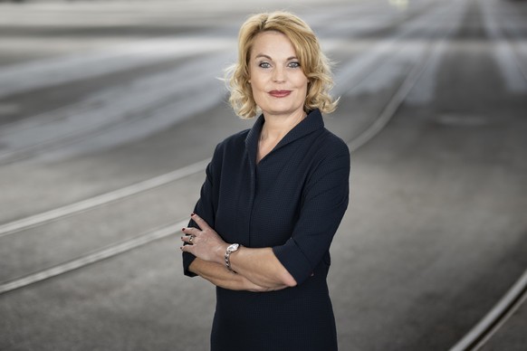 Gemeinderaetin Marieke Kruit, am Freitag, 15. Maerz 2024 im Depot Bolligenstrasse von Bernmobil in Bern. (KEYSTONE/Alessandro della Valle)