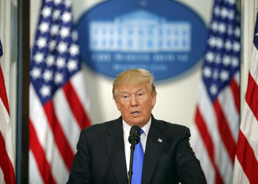 President Donald Trump speaks at a meeting of the Presidential Advisory Commission on Election Integrity, Wednesday, July 19, 2017, in the Eisenhower Executive Office Building on the White House compl ...