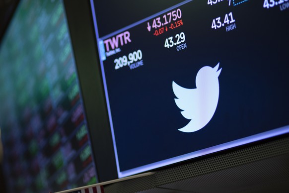 FILE - A screen shows the price of Twitter stock at the New York Stock Exchange, Sept. 18, 2019. Peiter Zatko, the former Twitter security chief who
