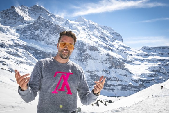 Swiss DJ Antoine poses after his show, during the 22nd Snowpenair music festival on the Kleine Scheidegg in the Bernese Oberland, Saturday, April 6, 2019. The Snowpenair is a music festival who take p ...