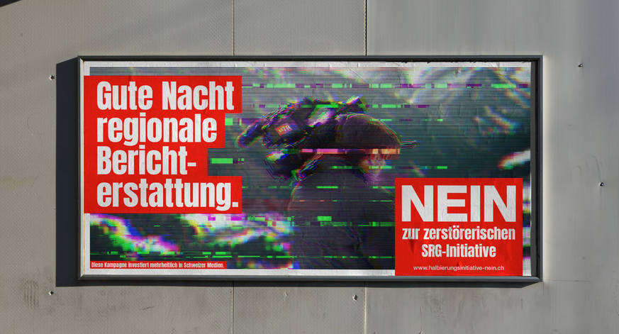 Plakat der Nein-Kampagne zur Halbierungsinitiative