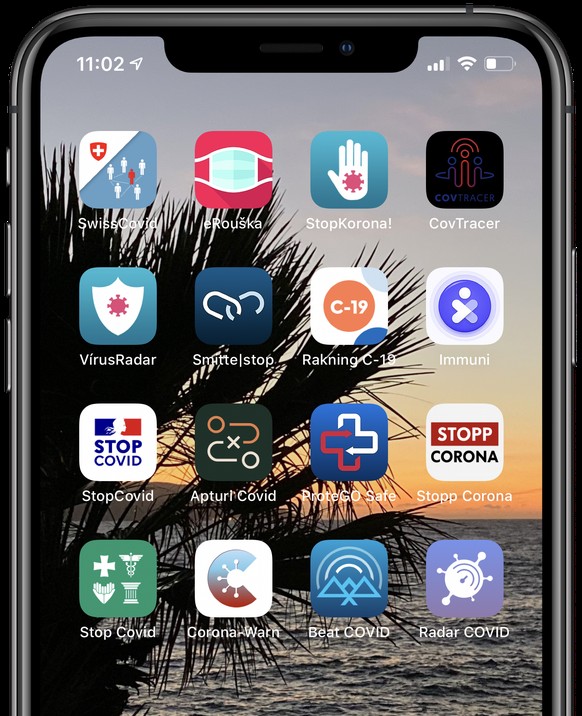 Eine Auswahl nationaler Corona-Apps. Nicht alle lassen sich von ausländischen Touristen in Betrieb nehmen.