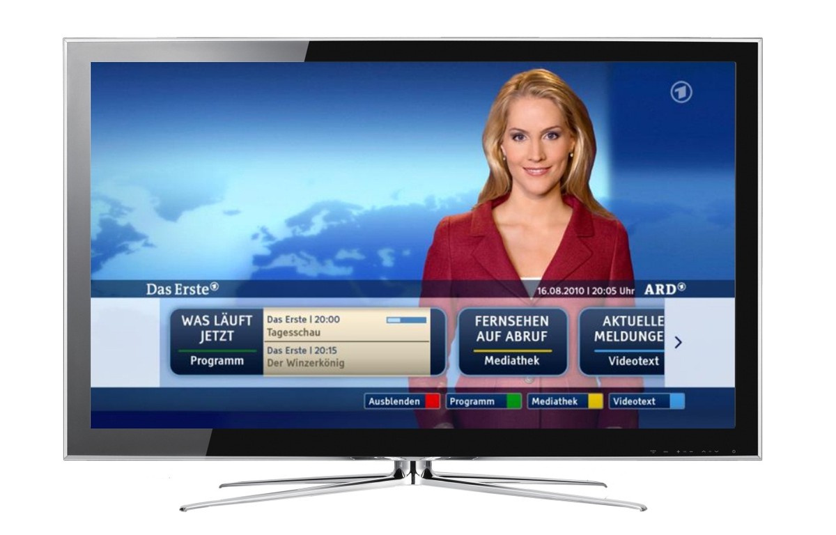 Die HBBTV-Startseite des deutschen Fernsehsenders ARD.