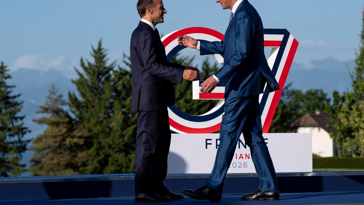 G7-Gipfel: Macron empfängt Politiker und postet Videos mit Musik davon