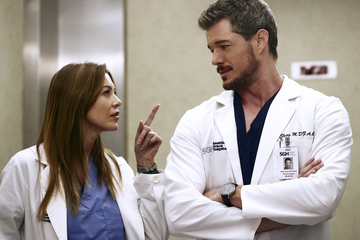 Ellen Pompeo &amp; Eric Dane Characters: Dr. Meredith Grey &amp; Dr. Mark Sloan Television: Grey S Anatomy TV-Serie Usa 2005-, / Titel Auch: Grey S Anatomy - Die Jungen rzte 27 March 2005 GREY S ANATO ...