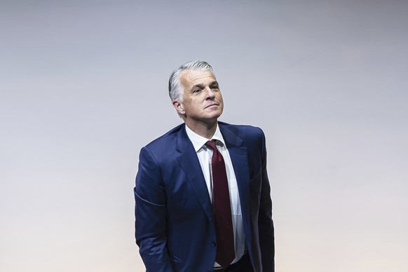 Newly appointed Group Chief Executive Officer of Swiss Bank UBS Sergio Ermotti arrives for a news conference in Zurich, Switzerland Wednesday, March 29, 2023. (Michael Buholzer/Keystone via AP)