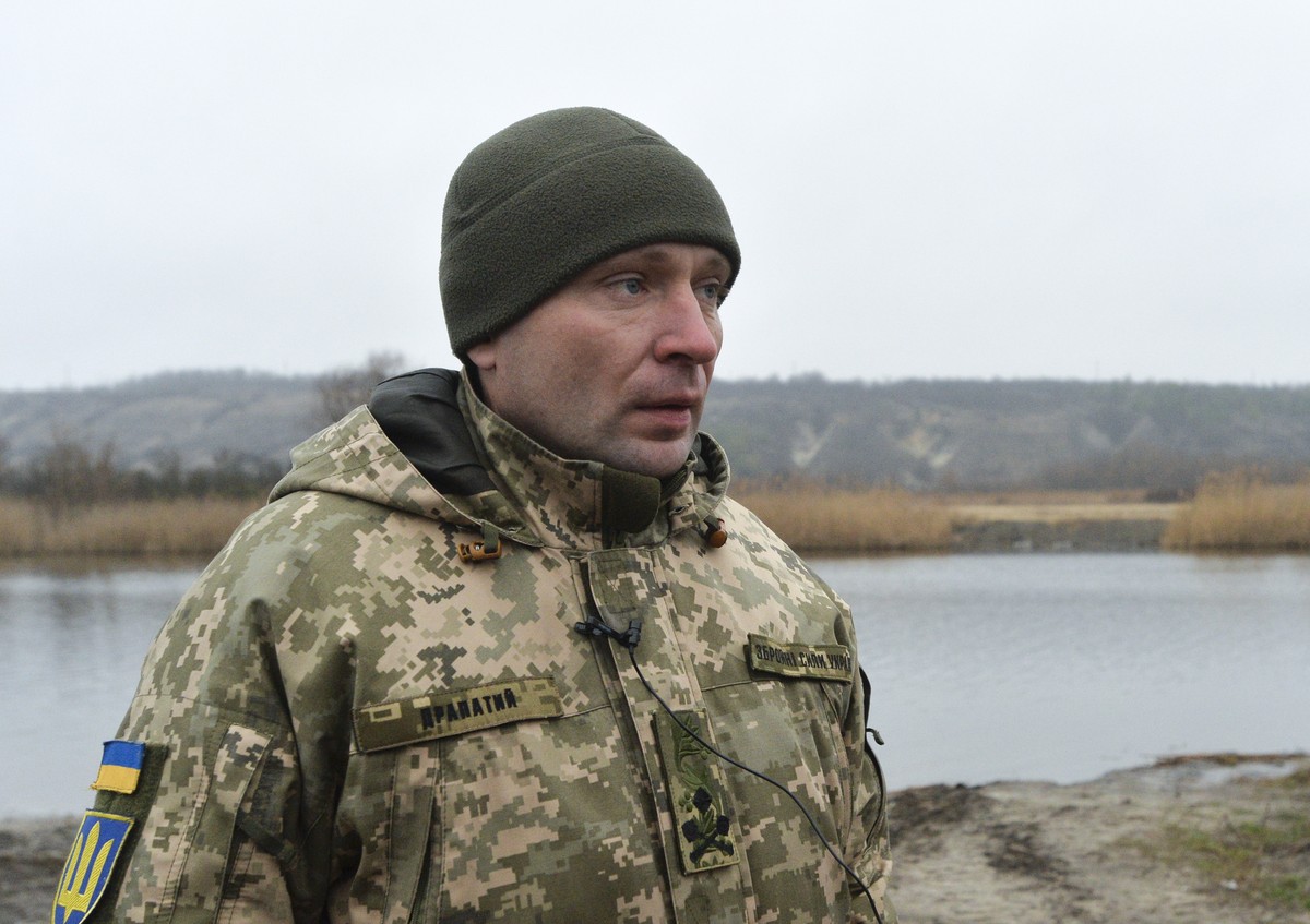 epa13125835 Deputy Commander of the Joint Forces, Brigadier General Mykhailo Drapatyi, attends a military training in the Luhansk area, Ukraine, 14 December 2021 (issued 22 July 2026). Ukraine's  ...
