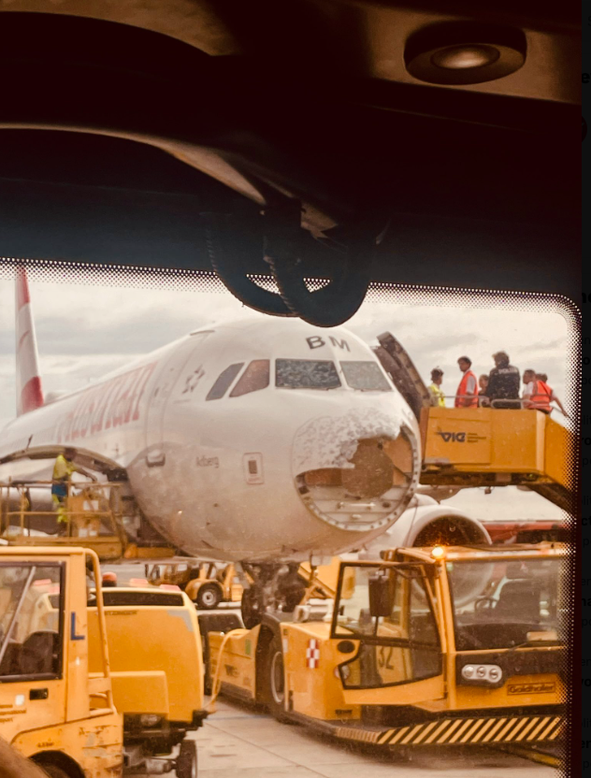 Un avion criblé par la grêle en Autriche