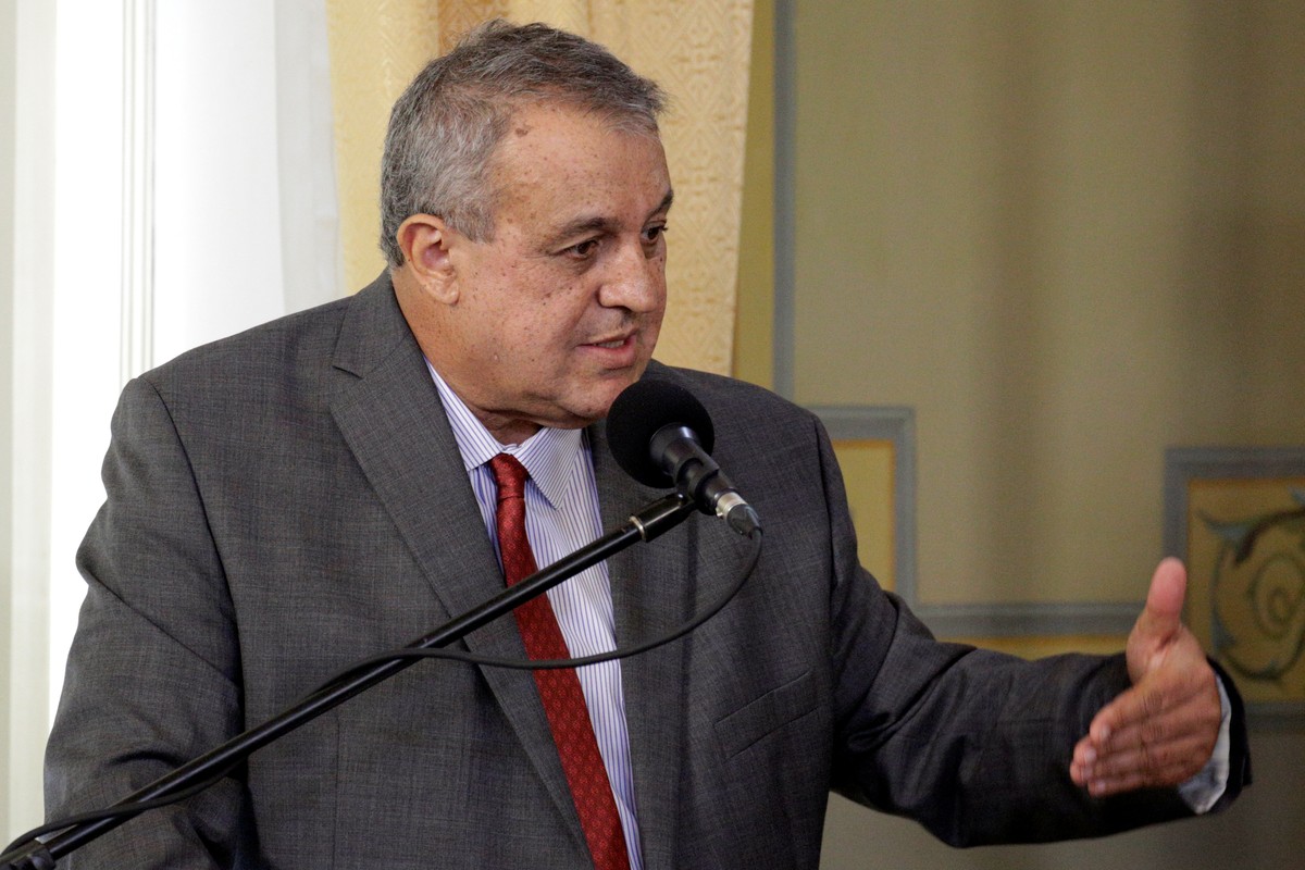 Venezuela's Oil Minister and President of the Venezuelan state oil company PDVSA Eulogio del Pino speaks during an agreement signing ceremony with representatives of oil companies Spain's Re ...