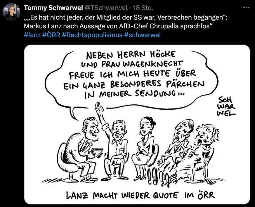 Tweet zu Nazis in TV-Talkshows.