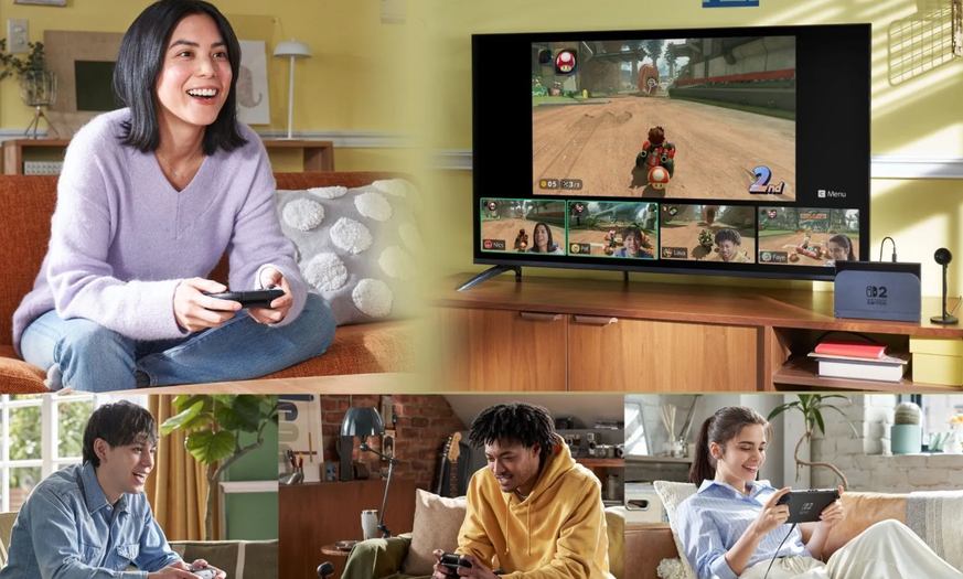 Über GameChat können Switch-2-Spieler mit Freunden sprechen, den eigenen Bildschirm teilen und sich per Video zusammenschalten.