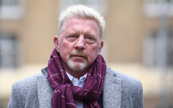 epa09877892 Former tennis Champion and sports commentator Boris Becker arrives at Southwark Crown Court in London, Britain, 08 April 2022. Becker is in court after declaring bankruptcy. The six-time G ...