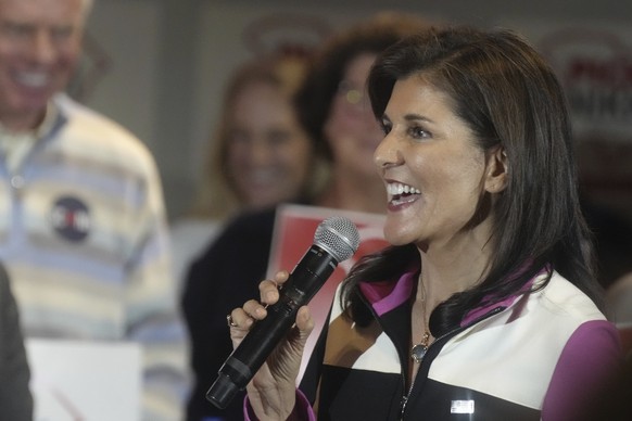 Republican presidential candidate former UN Ambassador Nikki Haley speaks during a campaign event on Thursday, Feb. 1, 2024, in Hilton Head Island, S.C. (AP Photo/Meg Kinnard)
Nikki Haley