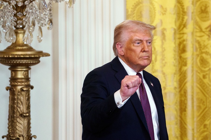 epaselect epa11985965 US President Donald Trump attends a Greek Independence Day celebration event at the White House in Washington, DC, USA, 24 March 2025. EPA/WILL OLIVER