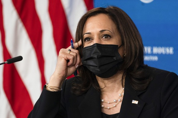 Vice President Kamala Harris, speaks during a roundtable discussion highlighting the disparities that Black women face in maternal health at the Eisenhower Executive Office Building on the White House ...