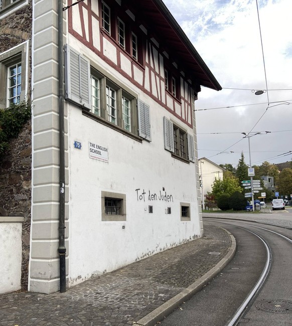 Antisemitische Schmiererei in Zürich Fluntern.
