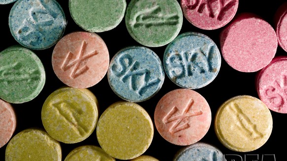 Ecstasy pills, which contain MDMA, are pictured in this undated handout file photo by the United States Drug Enforcement Administration (DEA). Sniffer dogs, pat-downs and other drug screening measures ...
