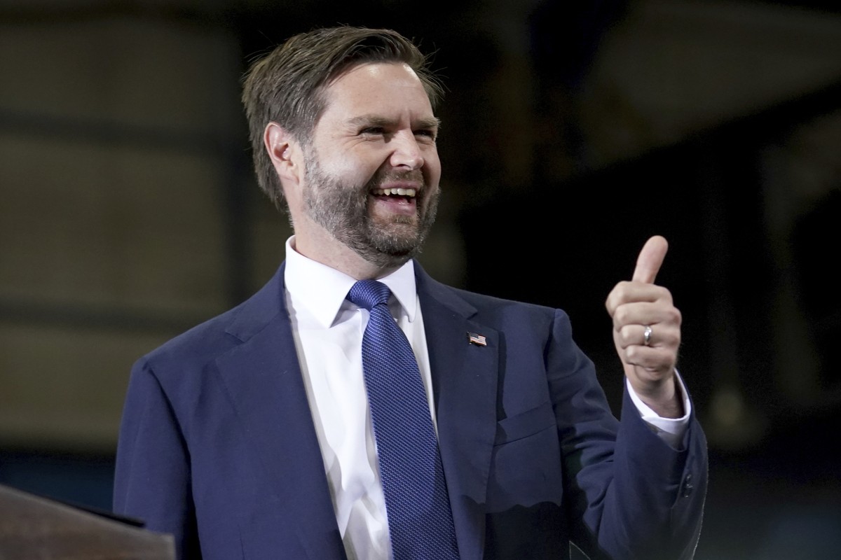 Republican vice presidential nominee Sen. JD Vance, R-Ohio, gestures before speaking at a campaign event at JWF Industries, Saturday, Oct. 12, 2024, in Johnstown, Pa. (AP Photo/Matt Freed)