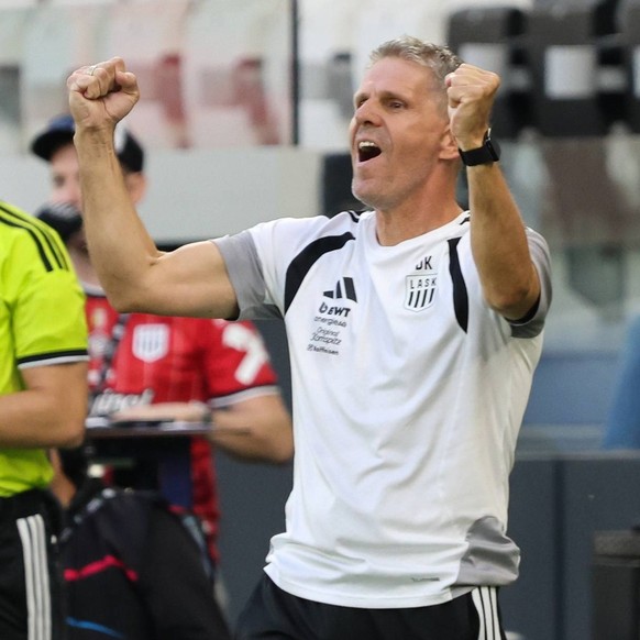 29.08.2026, Linz, AUT, Unterwegs in Ober�sterreich, LASK, Linzer ASK, SCR Altach, Grunddurchgang, 5. Runde, Admiral Bundesliga, Raiffeisen Arena, Linz, Ober�sterreich, im Bild Jubel, Dietmar K�hbauer, ...
