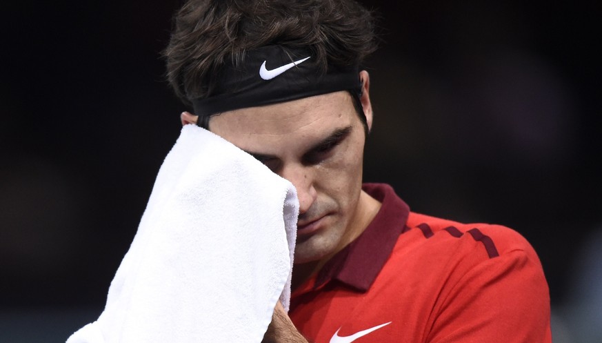 Roger Federer ist nach der Niederlage gegen Milos Raonic sichtlich enttäuscht.&nbsp;