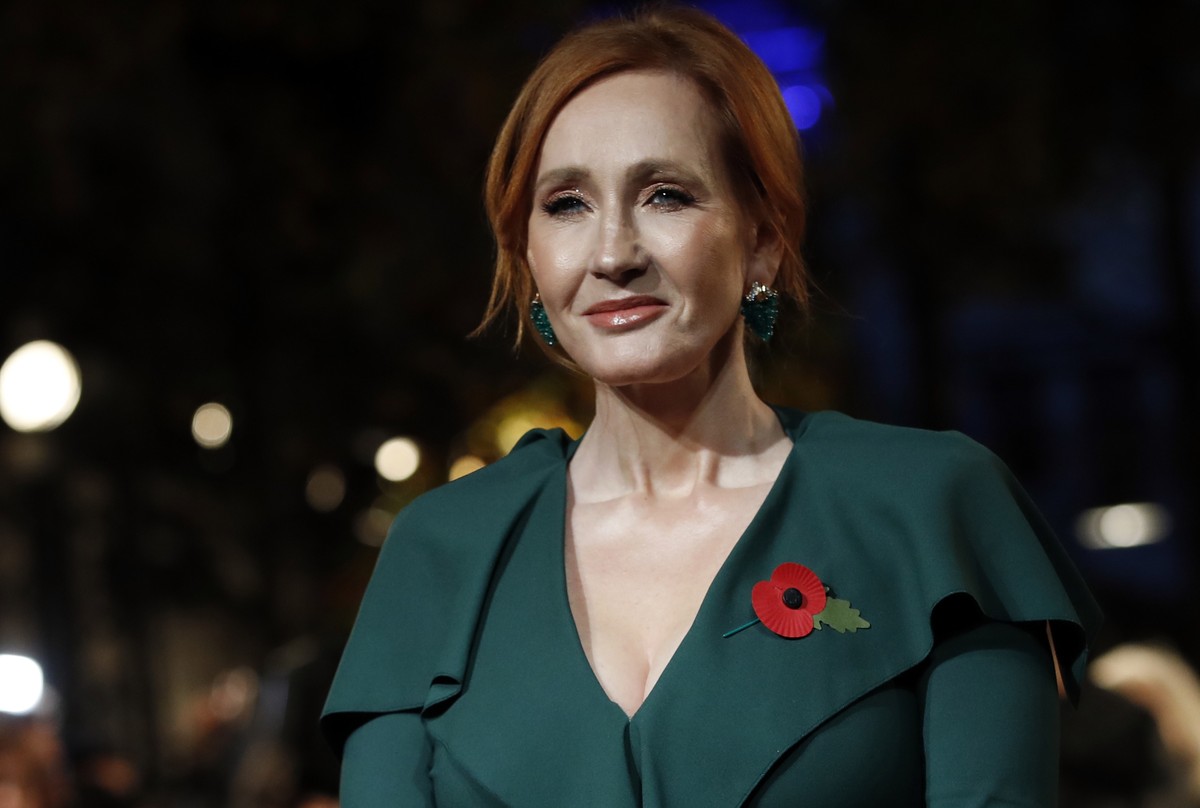 FILE - Author J.K. Rowling appears at the world premiere of the film "Fantastic Beasts: The Crimes of Grindelwald" in Paris on Nov. 8, 2018. Scholastic announced Tuesday that Rowling's