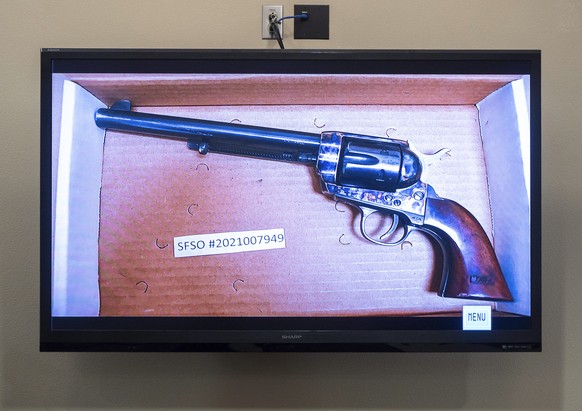 CORRECTS SOURCE TO ALBUQUERQUE JOURNAL INSTEAD OF SANTA FE NEW MEXICAN - The revolver that actor Alec Baldwin was holding and fired, killing cinematographer Halyna Hutchins and wounding the film?s dir ...