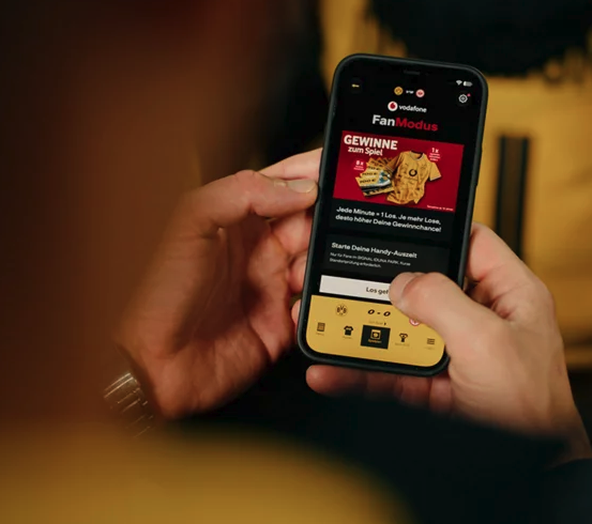 Le «Fan Mode» sur l'application du Borussia Dortmund.