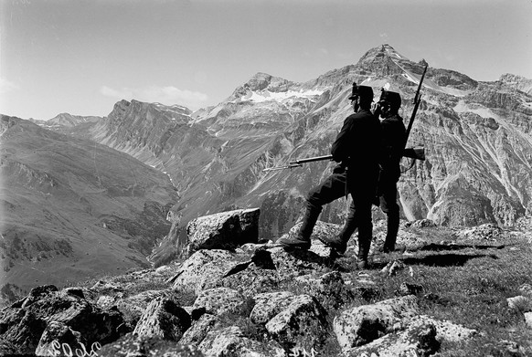 Beobachtungsposten an der Südgrenze im Ersten Weltkrieg.