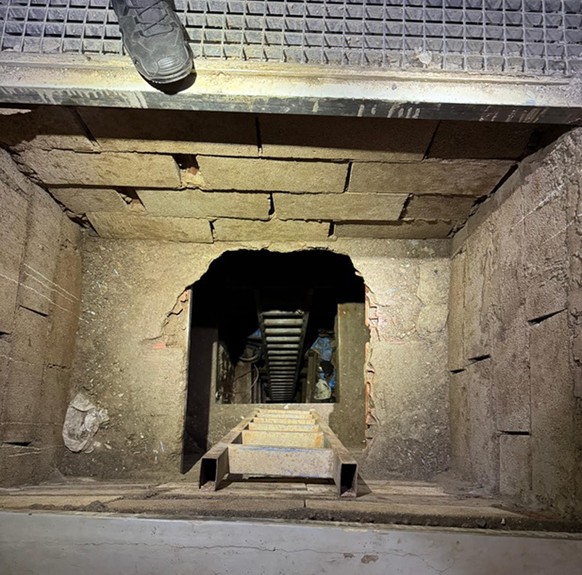 In this photo provided to the media by the Guardian Civil, a drug smuggling tunnel stretching from Morocco to the Spanish enclave of Ceuta in north Africa is seen in Ceuta, Spain, Thursday Feb. 20, 20 ...