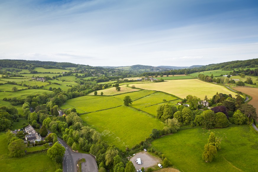 grossbritannien landschaft land england grün cotswolds miss marple