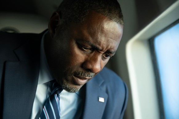 This image released by Netflix shows Idris Elba in a scene from &quot;A House of Dynamite.&quot; (Netflix via AP)
Film Review - A House of Dynamite