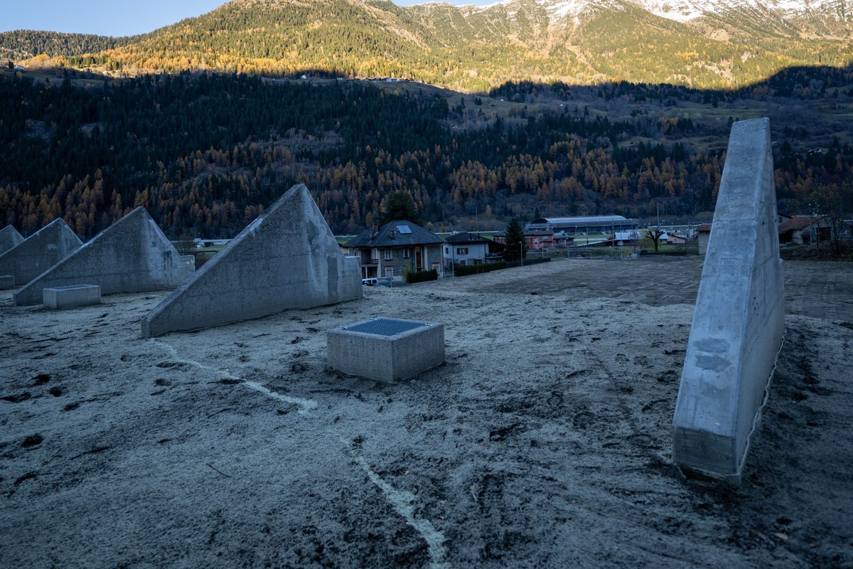 Die Sockel, auf denen das Dach der Valascia ruhte.
