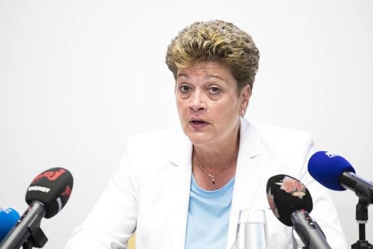 La directrice de l'éducation du canton de Zurich, Silvia Steiner, lors d'une conférence de presse en août 2020