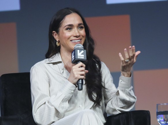 FILE - Meghan, The Duchess of Sussex, speaks during South by Southwest Conference in Austin, Texas, on March 8, 2024. (Photo by Jack Plunkett/Invision/AP, File)
Meghan Markle