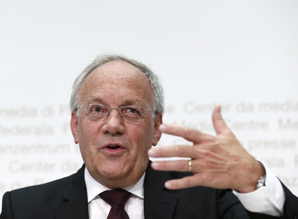 Bundesrat Johann Schneider-Ammann an einer Medienkonferenz des Bundesrates zur Agrarpolitik.