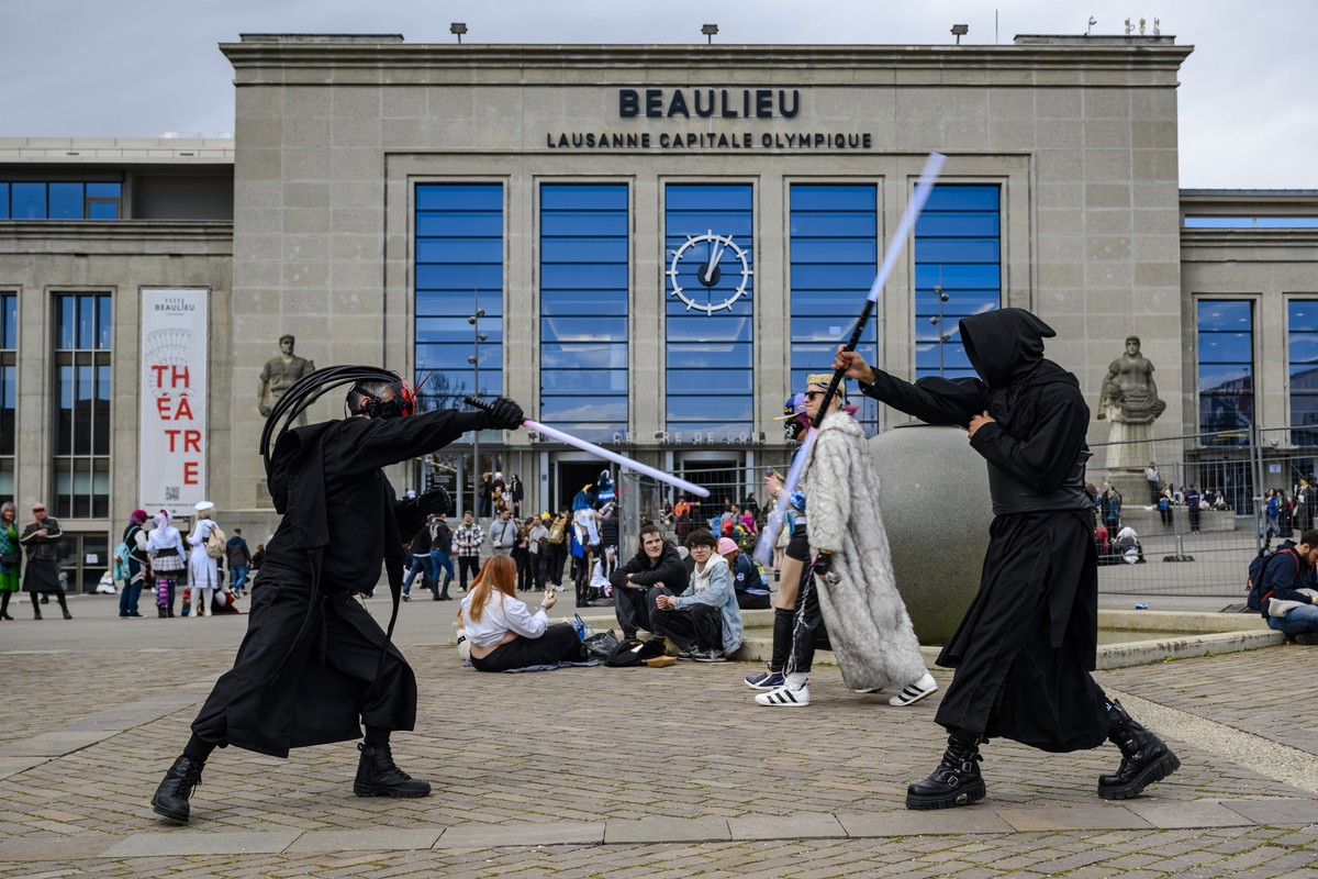 Le Palais de Beaulieu, à Lausanne, lors du festival Polymanga qui a eu lieu fin mars 2024.
