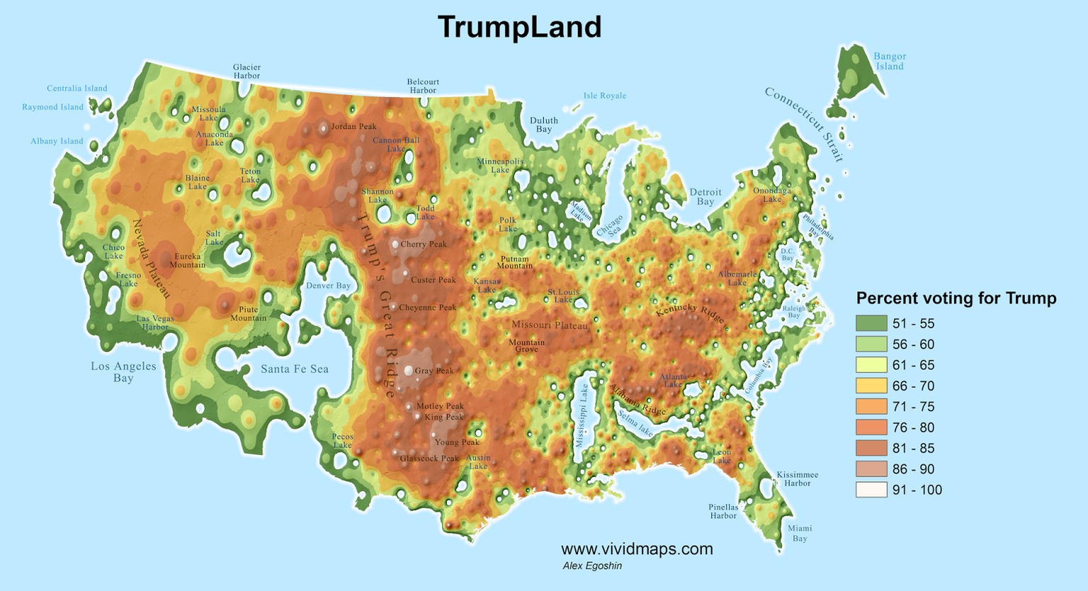 Politische Topographie Der Usa Trump Land Und Clinton Archipel Watson